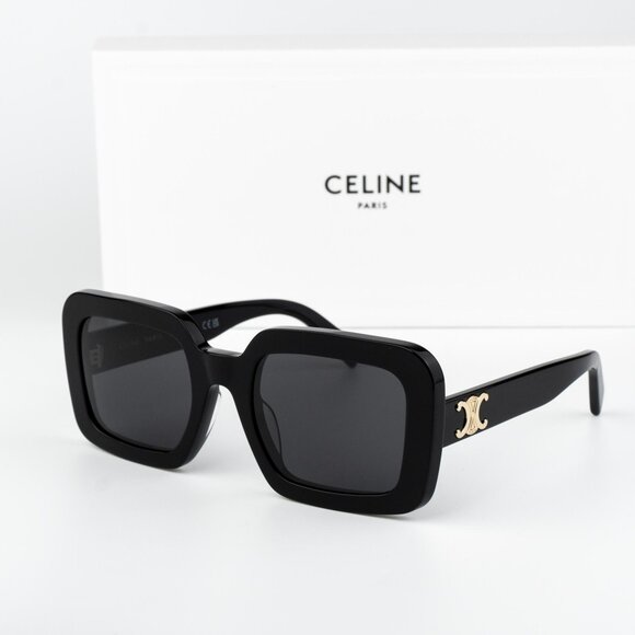 Celine TRIOMPHE Women Sunglasses Black Square CL40304U 01A NEW AUTHENTIC - Picture 1 of 13